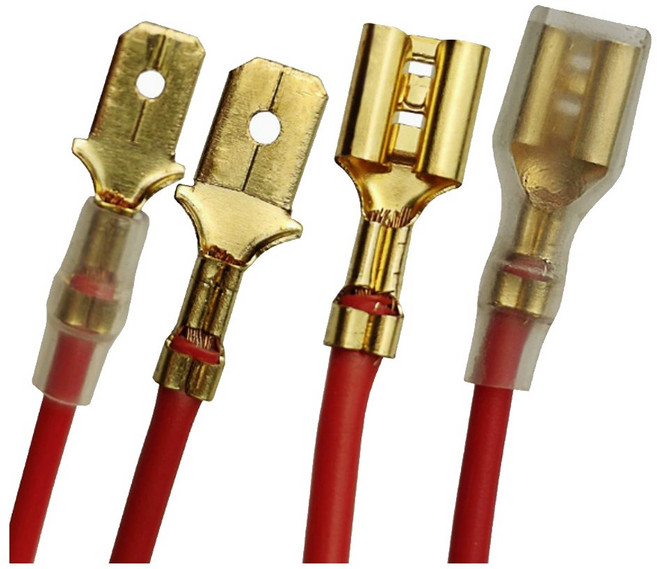 270개 압착단자 커넥터 황동납작단자 압착터미널, 1개