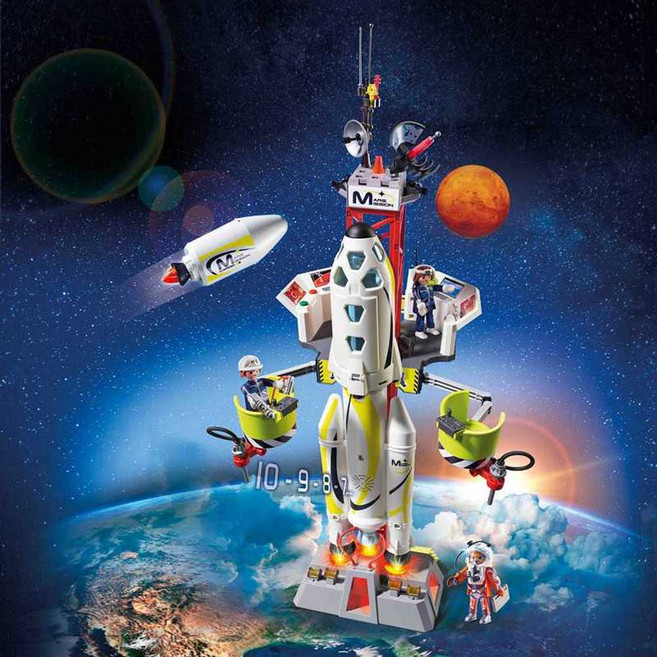 플레이모빌 화성 우주 정거장 선물 키덜트 취미, 발사장과 로켓 9488, 1개