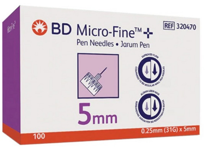 BD 비디 31G 5mm 인슐린 멸균주사침 주사바늘 펜니들 200개+사은품(알콜솜200매) 당뇨소모성재료, 1개, 100개입