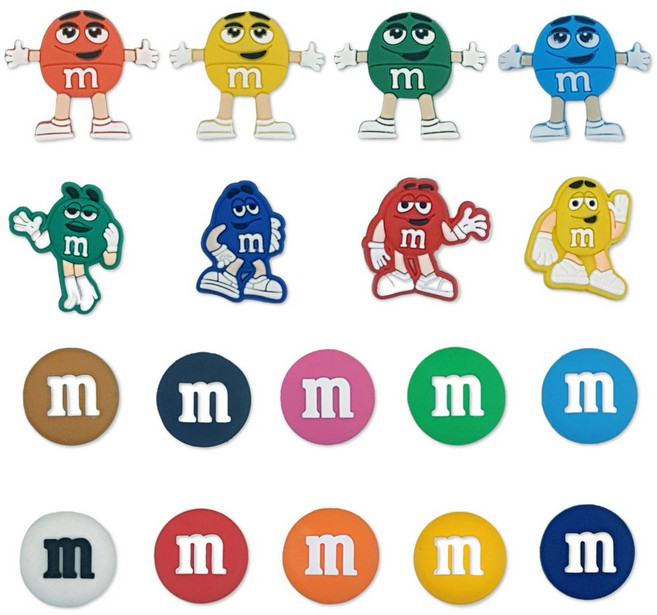 젤리포크 엠앤엠 엠&엠 초코 과자 M 고무 파츠 참 신발 악세사리 실내화 꾸미기