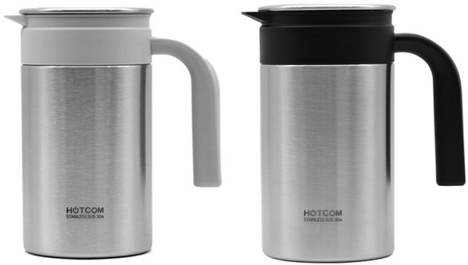 1+1 핫콤 대용량 업소용 스텐 냉장고물병 1.25L/1.9L, 블랙+블랙, 1세트, 1.25L