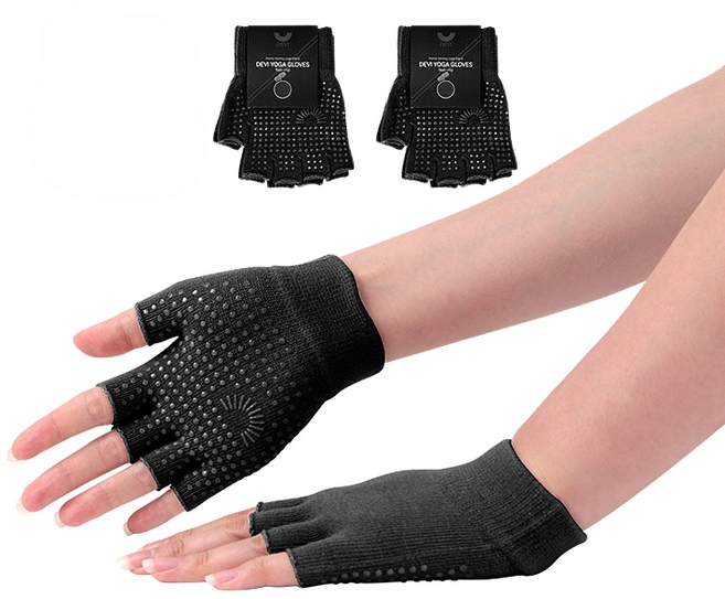 데비 논슬립 요가 장갑 좌우 3세트, 블랙