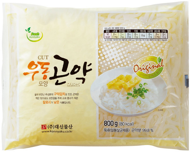 Cut 우동모양곤약 800g x 10개 100g당 10Kcal 우동면사리