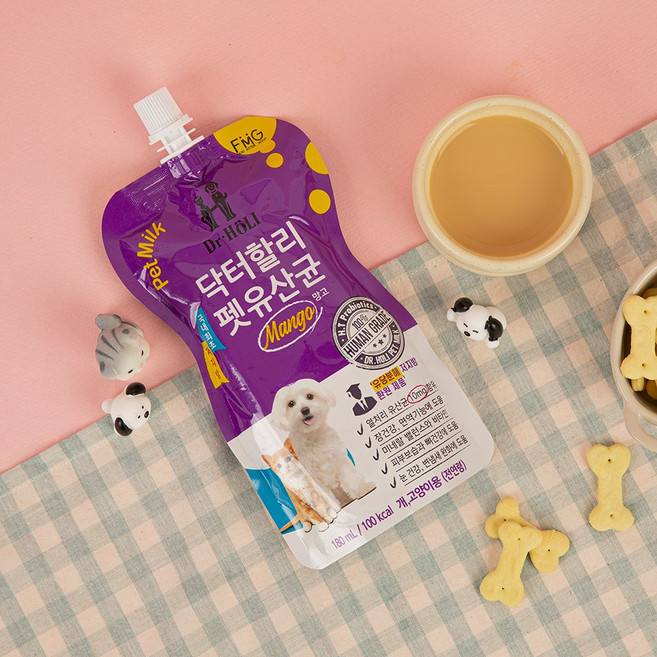 닥터할리 펫밀크 유산균 180mL (락토프리 장건강 저지방), 10개