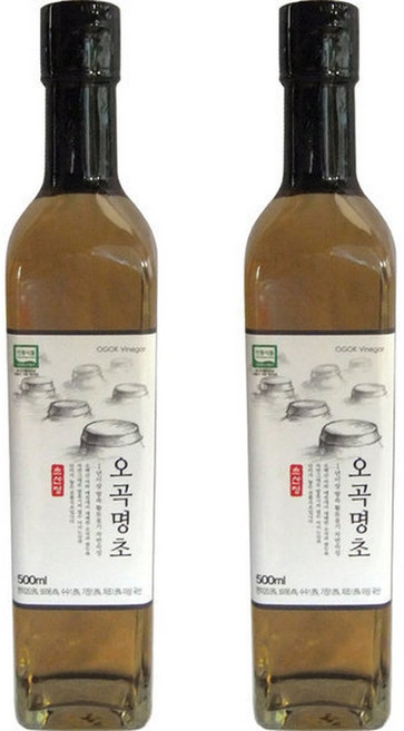 초산정 오곡명초 2병x500ml 발효식초 전통식초 오곡초, 2개, 500ml