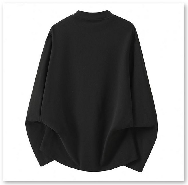 삼제태전 가을겨울 남녀공용 기모 라운드 긴팔 티셔츠 캐주얼 루즈핏