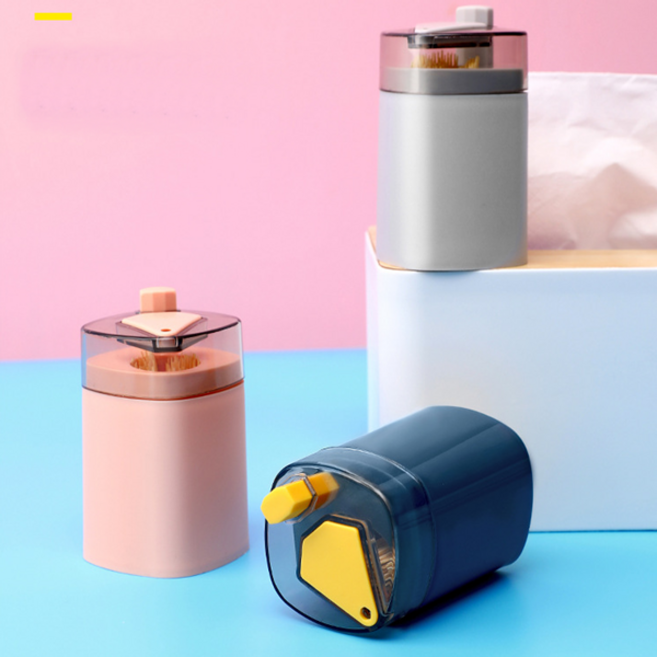 이쑤시개통 자동 배출 위생 보관 휴대용 케이스, 핑크, 1개