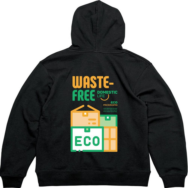 후드집업 전사이즈 뒷면 프린트티셔츠 WASTE FREE ECO