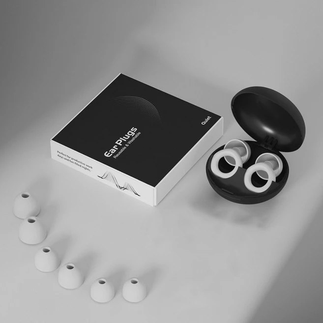 아임던 프리미엄 수면 귀마개 소음 차단 이어플러그, 1세트, 화이트 - 쿠팡