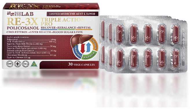 에코바이오랩 리-트리플 액션 프로 폴리코사놀 밀크씨슬 베르베린 후코이단 크롬, 1개, 30정