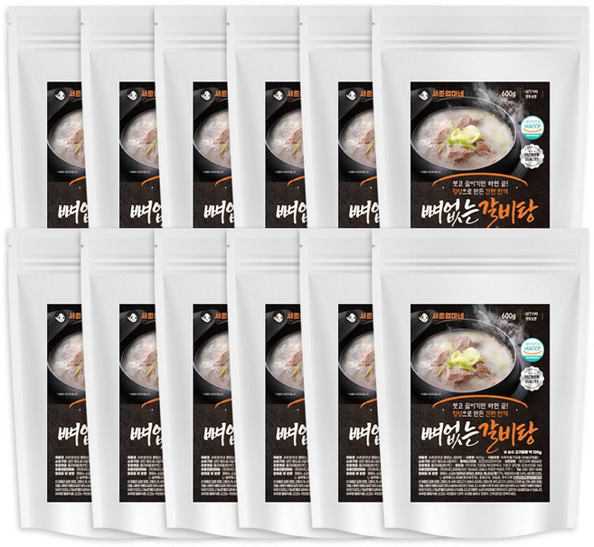 서준엄마네 뼈없는 갈비탕, 12개, 600g