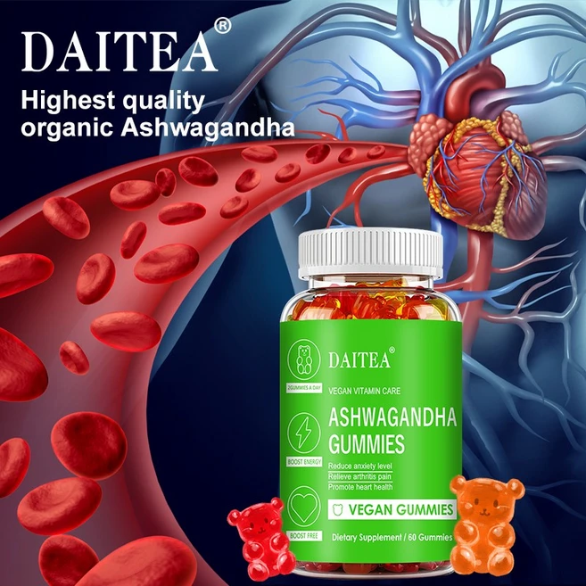 Ashwagandha Gummies - 스트레스와 불안 완화 심장 건강 증진 관절염 통증 감소 면역력 및 에너지 강화 호르몬 균형 지원, 3개, 60정 - 쿠팡