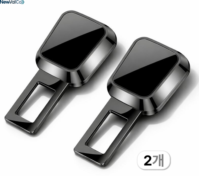 뉴밸코 차량용 프리미엄 안전벨트 연장클립 2p, 2개, 블랙