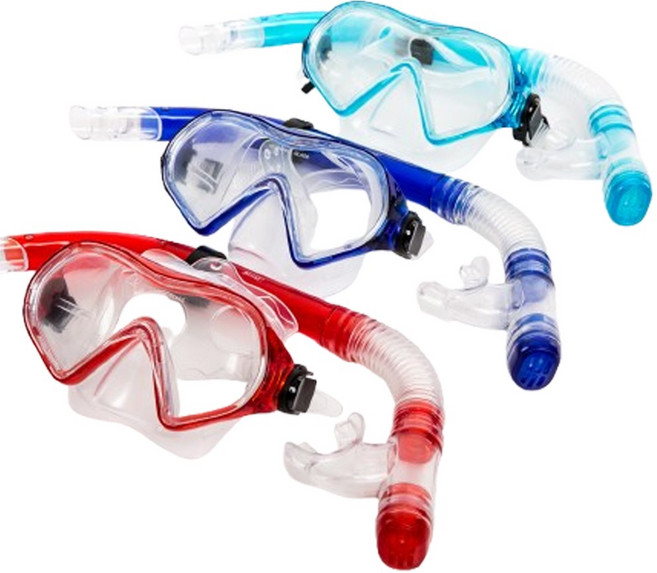 비앤드 1+1 성인 스노쿨링 마스크 세트, BN-505, 아쿠아+아쿠아