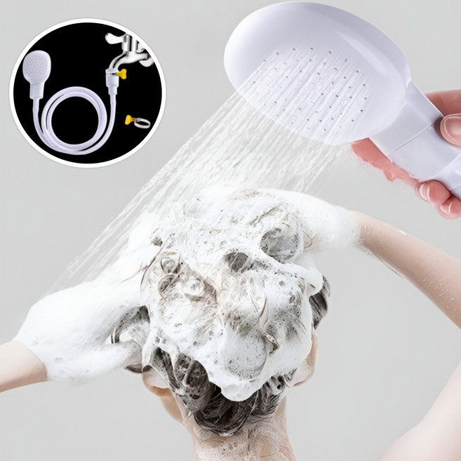 아쿠아랩스 휴대용 샤워기 캠핑 야외 바다수영, 1개, 화이트