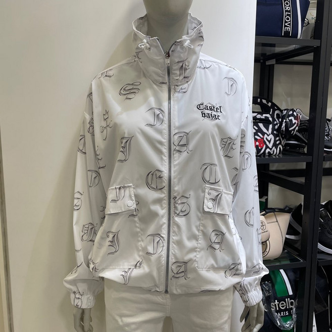 까스텔바작 골프 여성 *25년 신상품(양말증정) * 초경량 프린트 로고 포인트 점퍼 화이트 BGEMJP802 WH