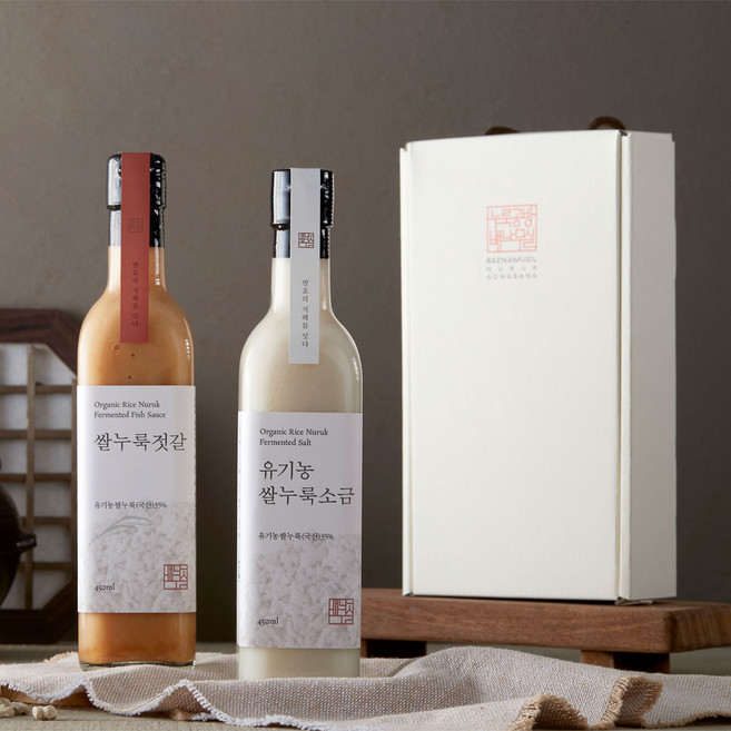 배나무실 유기농 저염 쌀누룩 소금&젓갈 선물세트, 선물세트포장, 1세트, 300ml