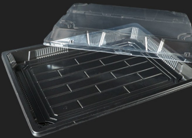 초밥용기 WL-11(PP-025) 검정 세트 200개, 1개