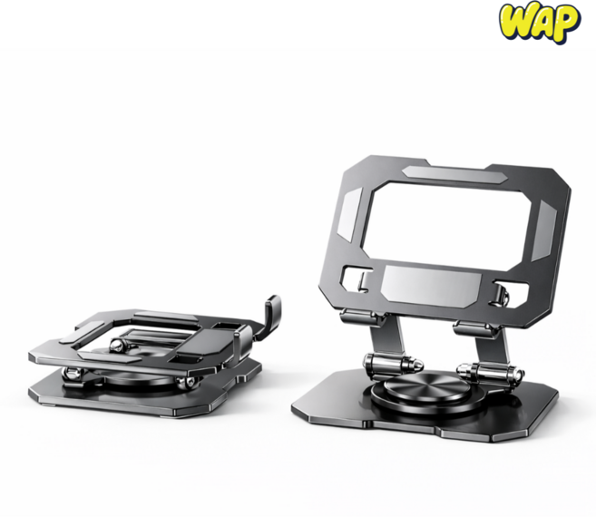 WAP 360도 회전 탁상용 태블릿 거치대 아이패드 스탠드 접이식, 1개, 블랙, WT-001