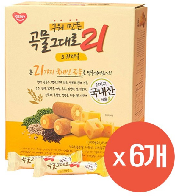 곡물그대로21 구워만든 스낵 오리지널, 6개, 1kg