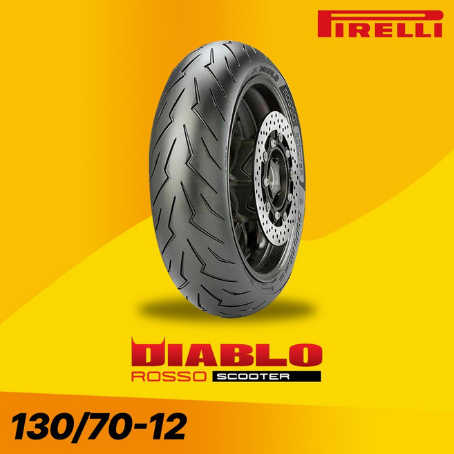 MOXI 피렐리 디아블로 로쏘 스쿠터 타이어 130/70-12 리어 뒤타이어, 1개