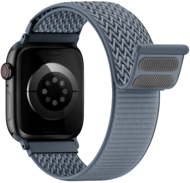 데일리핏 애플워치 호환 나일론 루프 스트랩 11 10 9 8 7 6 5 4 3 2 1 울트라1 2 SE1/2/3, 블루 그레이
