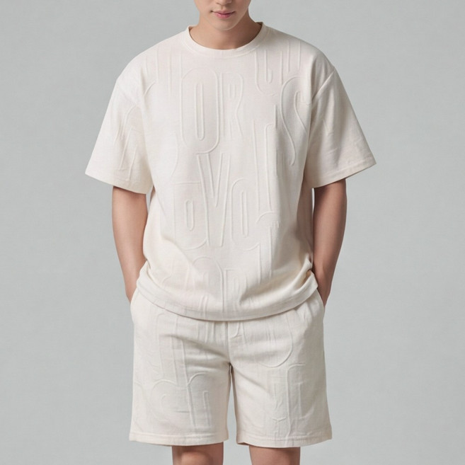 루크 남성 루즈핏 반팔 티셔츠 반바지 상하세트 데일리 심플한 패션 트레이닝복 세트 편안한 간절기 봄여름 츄리닝 셋트