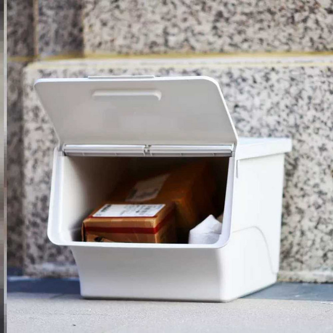 무인 택배함 가정용 야외 주택 도난방지 물품 보관함, 베이지 L