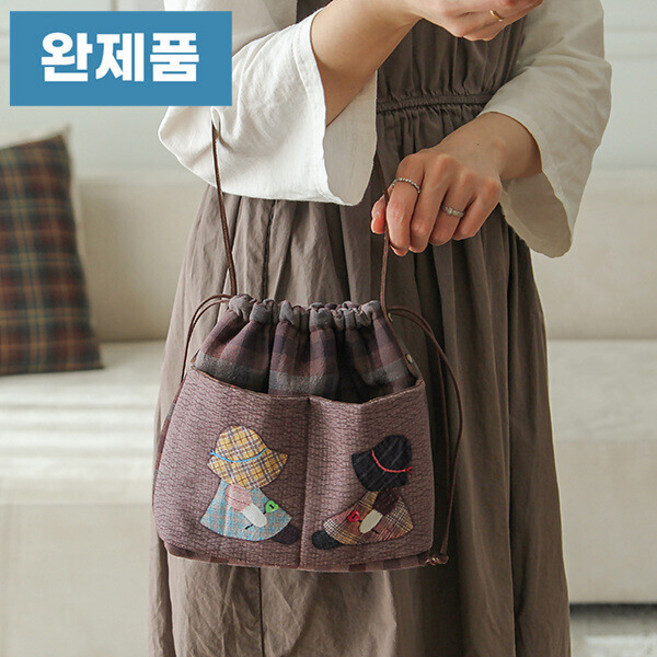 바이핸즈 선보넷 조리개 가방 핸드메이드 퀼트 완제품 복주머니 숄더백 BYPC-001
