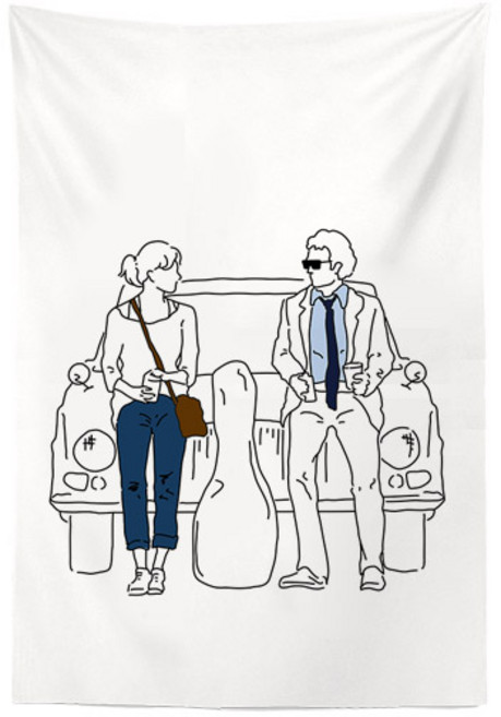 LAVERTON 영화 드로잉 감성 패브릭포스터 8종 5size, 비긴어게인