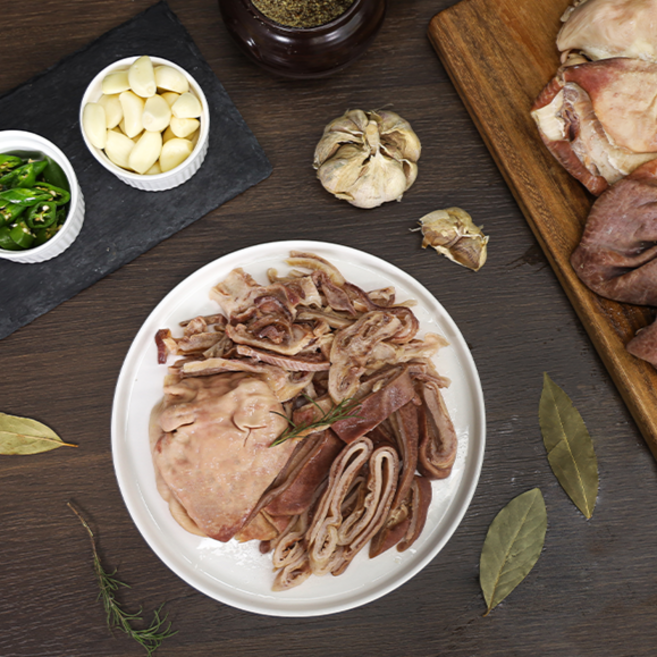 삶은 오소리감투 슬라이스 순대내장 돼지 내장모듬 돼지부속 순대국-장수한돈, 1개, 16kg