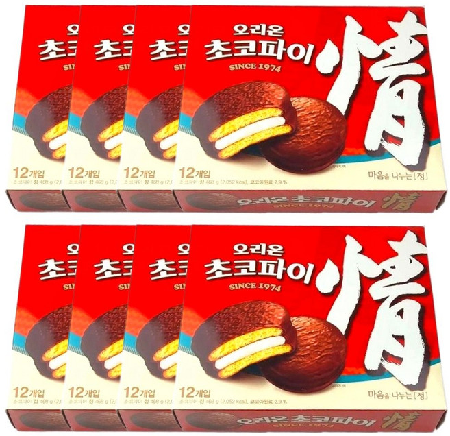 오리온 초코파이 12P 468g X 8개입 박스 (대), 8개