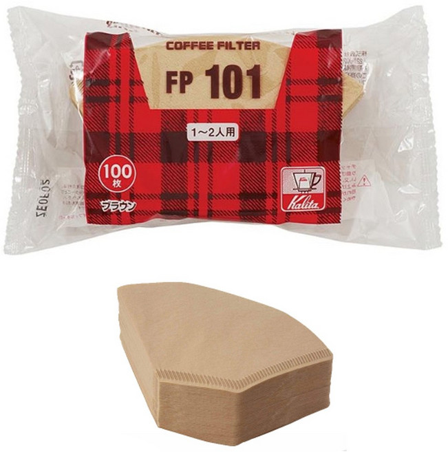 칼리타 커피필터 101(FP) 브라운 여과지 1~2인용, 2개, 100개입