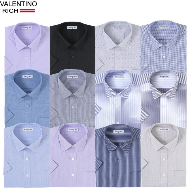 발렌티노 여름 남자 반팔 와이셔츠 스판 일반핏 슬림핏 셔츠