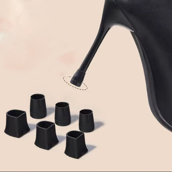 2쌍 구성 하이힐 보조굽 커버 보호굽 뒷굽 소음 방지 힐굽 펌프스굽 구두 미끄럼방지 굽