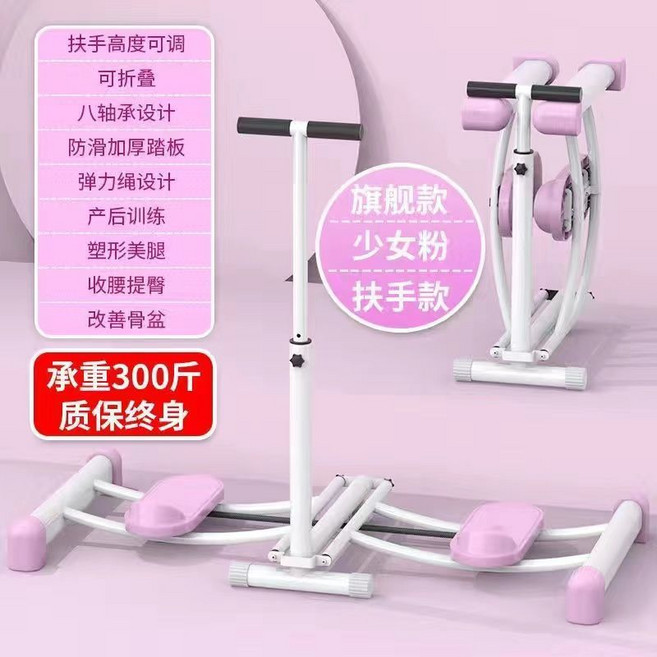 家用動感單車 磁控健身車, 少女粉【滑雪機】