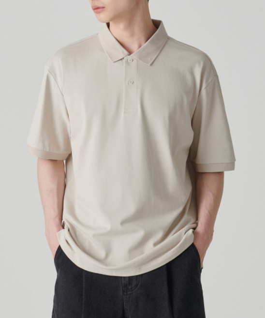 무신사스탠다드 쿨탠다드 릴렉스 핏 피케 폴로 셔츠 에크루 1643476