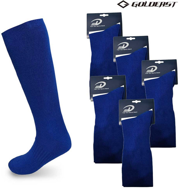 골드이스트 야구양말 스포츠양말 (5켤레 세트) 성인용/유소년용, 블루/(5켤레 세트), 1개
