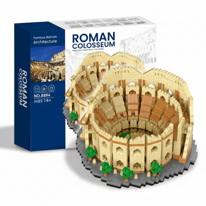 서플라이랩 랜드마크 나노블럭 8종 건축물 키덜트, 1개, 4콜로세움