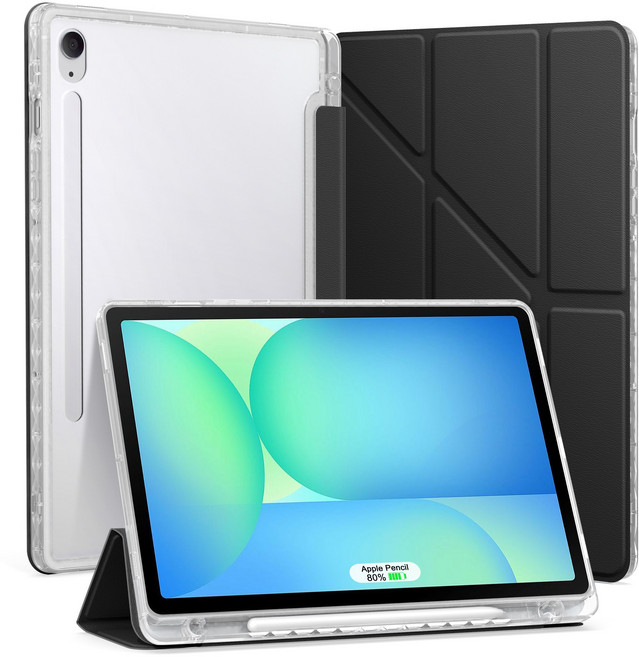 아칸크 클리어 에어 펜슬 수납 태블릿 케이스, 1개, 블랙