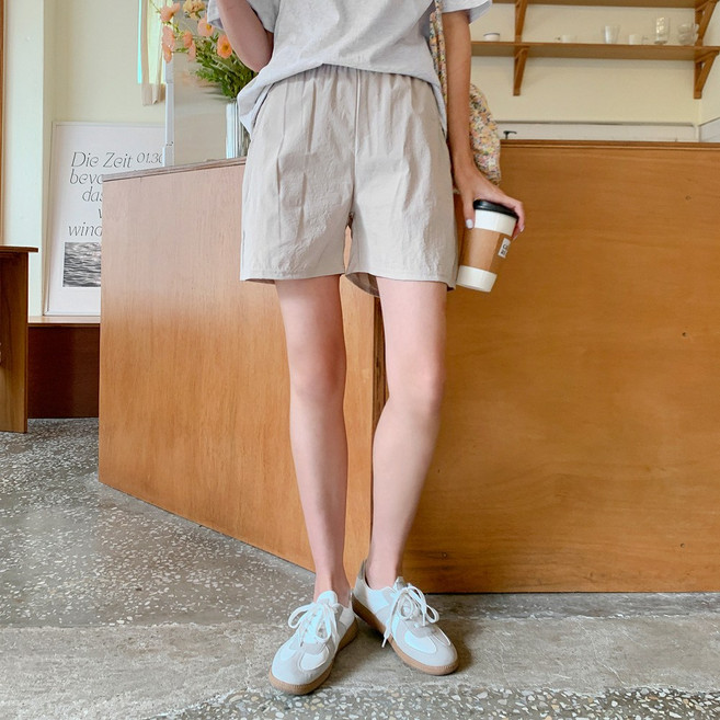 잇진 여성 데일리 바스락 3부 밴딩 반바지