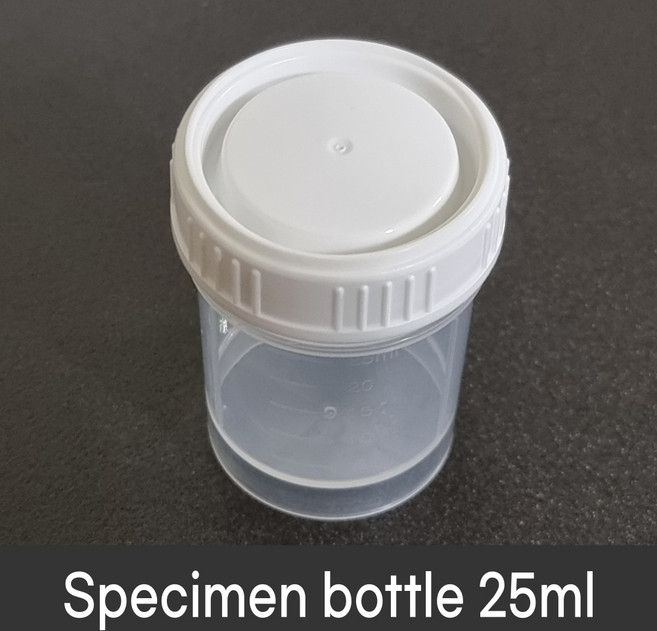 Specimen bottle 25ml (100개pk) 검체보관 객담통 조직통 채변통, 100개