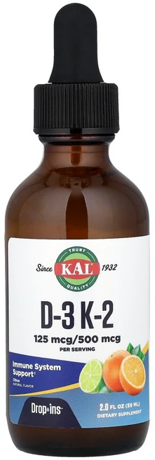 KAL 비타민 D3 & K2 리퀴드 시트러스 맛 Vitamin D3 & K2, 1개, 59ml - 쿠팡