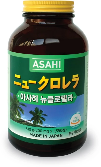 일본 아사히고도 아사히뉴클로렐라 1550정 대용량, 310g, 1개 - 쿠팡