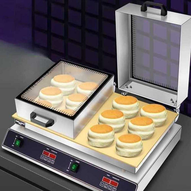 수플레 기계 만들기 구이 업소용 디저트 팬케이크, 미니 창업형 듀얼 디지털