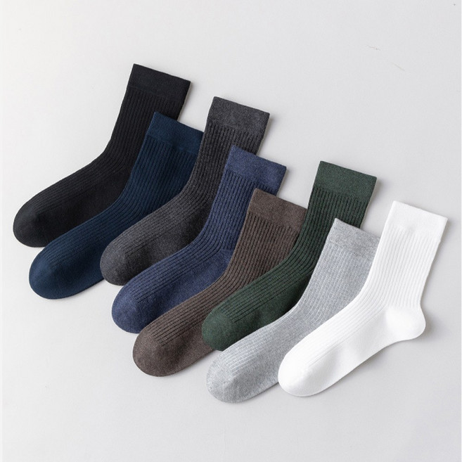 [순면함량98%] 수스존 순면 남성용 골지 무압박 중목양말 6켤레 세트