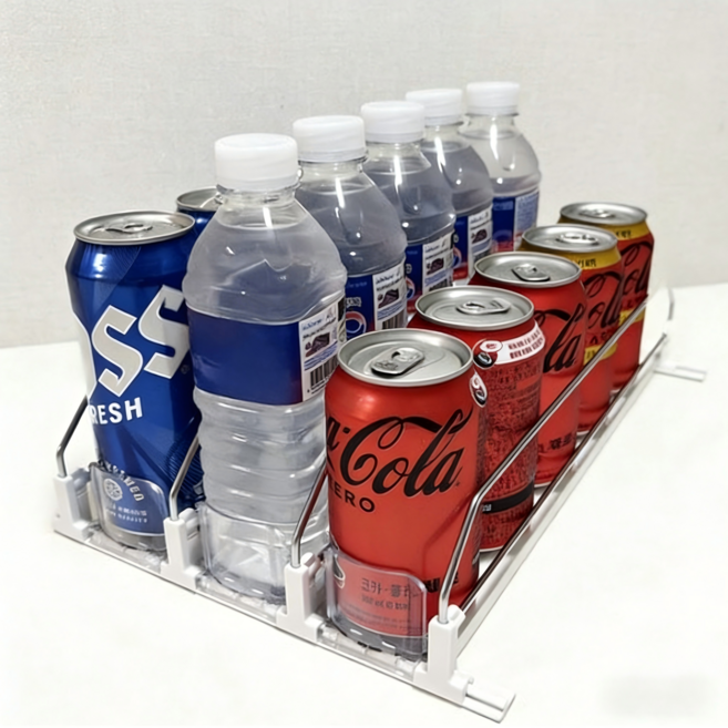 음료수 맥주 캔 정리 디스펜서 트레이, 흰색, 1개