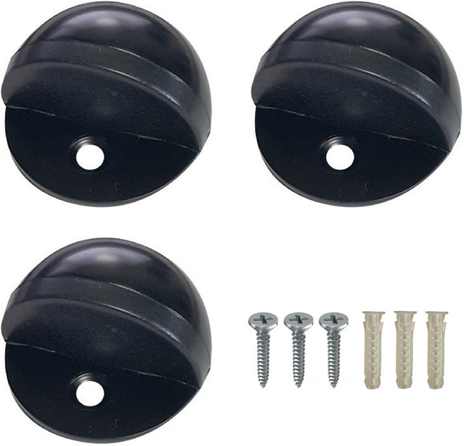 무드체인지 반달 바닥 도어스토퍼 문 완충, 3개, 검정