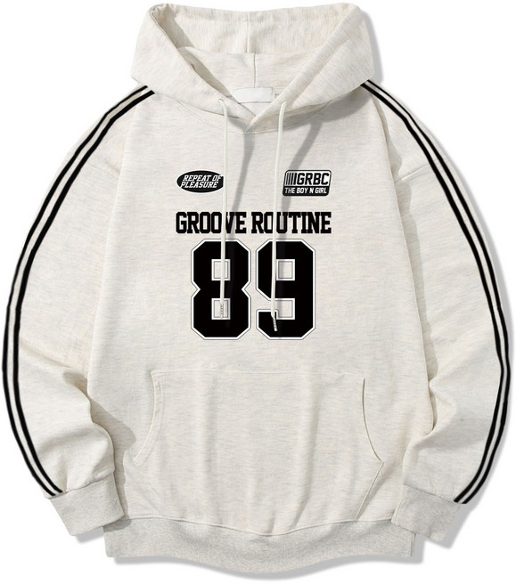 일루소 기모 소매 투라인 89루틴 후드티