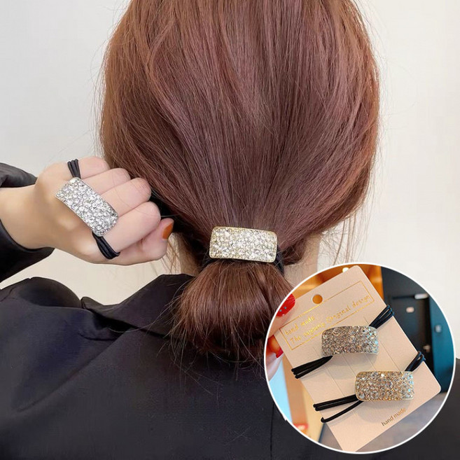 ZMBIRD 4PCS 헤어 고무줄 반짝반짝 큐빅 N5612